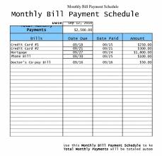 free printable bill payment schedule blank paying chart 2018