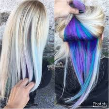 Peek A Boo Hair Peekaboo Unicorn Hair Unicorn Roots Balayage Blonde Hidden Dyed Hair Blonde Hair Color Peekaboo Hair Hair Highlights