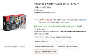 I picked up the fortnite deep freeze bundle for the nintendo switch at target. Pre Order The Nintendo Switch Super Smash Bros Ultimate Edition On Amazon Iphone In Canada Blog