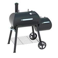 Landmann Vinson 300 Charcoal Wood Grill Smoker In Black 480521 The Home Depot Charcoal Smoker Wood Smoker Grills Wood Grill