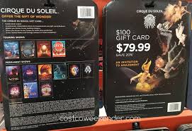 And 247 in other countries. Cirque Du Soleil 100 Gift Card For 80 Costco Weekender