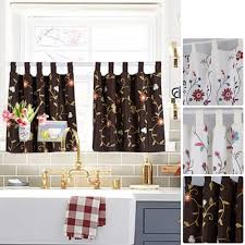 valance flower print kitchen window