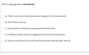 Check spelling or type a new query. Solved What Is Not True About Sand Dunes O A Plants Ro Chegg Com