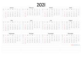 Free download blank calendar 2021 (one page, horizontal). 12 Month Calendar Printable 2021 6 Templates Free Printable 2021 Monthly Calendar With Holidays
