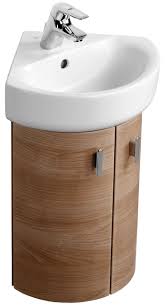 Ideal Standard Concept 38cm Wall Hung Corner Basin Unit Oak Small Bathroom Sinks Corner Sink Bathroom Bathroom Corner Cabinet