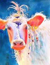 Cool Cow Cow Art Print Animal Art Animal Paintings