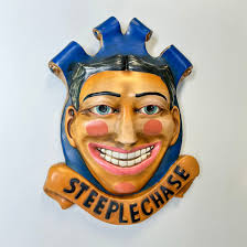 Miniature Coney Island Steeplechase Park Funny Face Tillie Face Medallion  Sculpture Replica Brooklyn NYC Amusement George C Tilyou