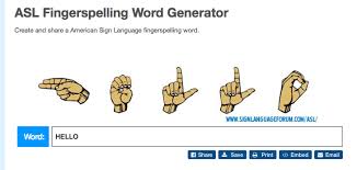 asl fingerspelling word printer