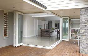Love The Wide Open Feeling With These Folding Doors Bifold Doors Corner Bifold Doors Bifold Exterior Doors