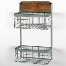 Storage baskets are an inexpensive way to give a contemporary look to your home or office. Metal Wall Mounted Double Hanging Basket Storage Shelves By Originals Ebay