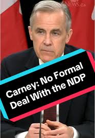 Prime Minister Mark Carney says his government will not pursue an official  governing deal with the NDP, saying the Liberals will have to work with  everyone to pass important legislation. #carney #ndp ...