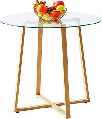 Airy global texture and serving space for a sofa or sectional. High Quality Genuine H J Wedoo Modern Dining Table Round Glass Dining Table Kitchen Transparent Table For Small Spaces Modern Leisure Glass Coffee Table For Kitchen Dining Room And Living Room 31 5l X