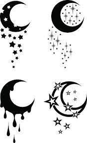 Moon And Stars Black And White Tribal Tattoo Moon Star Tattoo Moon Tattoo Designs Star Tattoos