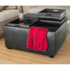 Check spelling or type a new query. Leather Ottoman With 4 Tray Tops Storage Bench Coffee Table Black Leather New By Best Choice Products Shop Online For Homeware In Fiji