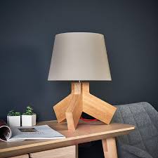 Mit Rotem Kabel Holz Tischlampe Tilda Lampenwelt At