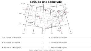 Us Map With Latitude And Longitude Printable Fresh Latitude Longitude Map Us United States Map Wit Latitude And Longitude Map World Map Latitude Map Worksheets