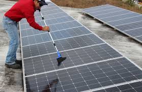 The safest way to clean solar panels the best way to avoid falling off a ladder or roof is to stay on the ground. Dirty Solar Panels Pro Tip Never Use Soap To Clean