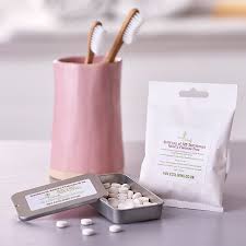 Also available as fluoride free toothpaste tablets. Ecoliving Fluoride Free Toothpaste Tablets Tin 62 Tabs Ecoliving