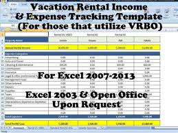 vacation rental income and expense tracking template short