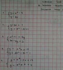 Check spelling or type a new query. Latihan Soal Persamaan Linear Kuadrat Dan Kuadrat Kuadrattolong Bantu Dgn Caranya Brainly Co Id