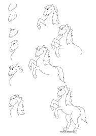 Step By Step Drawing Animals How To Draw A Pony With Simple Step By Step Instructions Avec Images Dessin Poney Comment Dessiner Un Arbre Dessin D Animal