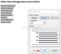 Membuat Custom Bullet Untuk Daftar Terurut Di Microsoft Word