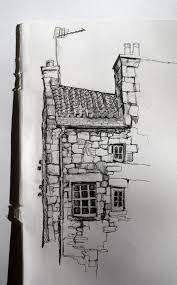 Sketch Of Building In Dean Village Edinburgh By Aileen Mcgibbon Pencil On Paper Architecture Drawing Architecture Sketch Building Sketch