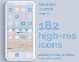 Ios 14 App Icons Sky Blue Customize Your Iphone Home Screen Etsy Custom Icons App Icon App Covers