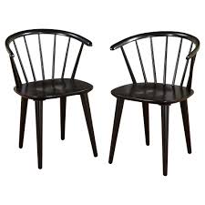 Set Of 2 Florence Dining Chairs Wood Black Buylateral Low Back Dining Chairs Dining Chairs Wood Chair