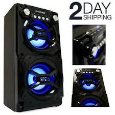 Bluetooth Party Speaker System Big Led Portable Stereo Light Up Tailgate Loud 804086402556 Ebay Party Speakers Speaker System Big Speakers