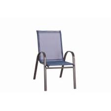 Navona Blue Sling Patio Chair Fcs00015j Blue The Home Depot Patio Furniture Chairs Stacking Patio Chairs Outdoor Chairs