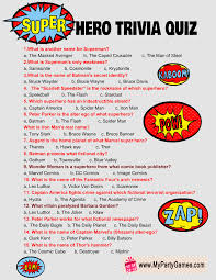 Free printable trivia questions and answers knowledge gk quizzes will enable a solver with up to dated knowledge and capacity to hold challenges in any other quizzes she or he faces. Free Printable Superhero Trivia Quiz