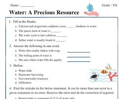 Water Class 7 Science Worksheet In 2020 Science Worksheets Worksheets Science
