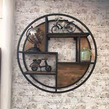 metaal rond wandrek stoer blockdesign wandrek thuisdecoratie industriele rekken