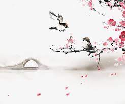 枝头喜鹊高清素材喜鹊小桥梅花流水 animals bird