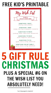 5 Gift Rule Christmas Plus A Family Tradition To Add To The Wish List Kids Christmas List Christmas Gifts For Kids Christmas Traditions Family