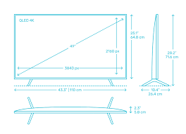 Screen size 110.7 x 62.3 cm. Samsung 49 Q60 Tv Dimensions Drawings Dimensions Com