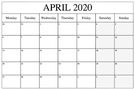 Printable April 2020 Calendar Waterproof Paper Printable Calendar Template In 2020 Printable Calendar Word Printable Calendar Template January Calendar