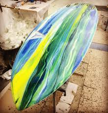 Adding A Bit Of Colour To The Bottom Of This Nemo Model Surfboard Art Surfboard Painting Surfboard Design