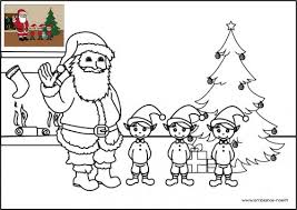 Coloriages a imprimer lutin numero 755614. Coloriage De Noel Le Pere Noel Avec Ses Lutins A Imprimer Pour Les Enfants