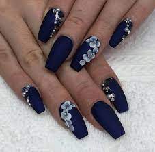 When we talk about blue nail designs, the first thing that comes to mind is that they bring in the feeling of responsibility and trust. Navy Blue Nails Navy Blue Nails Blue Nail Designs Blue Coffin Nails