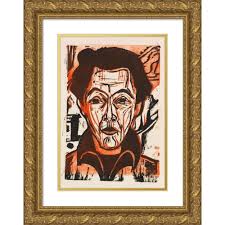 Ernst Ludwig Kirchner 17x24 Black Ornate Framed Double Matted Museum Art  Print Titled: Self -Portrait (1926)