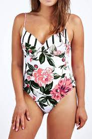 Cupshe Movie Scene Floral One Piece Swimsuit Beach Outfit Women Bikini Fashion Swimsuits High Waisted