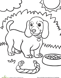 Share in ellie the wienerdog's travel adventures with her awesome new coloring page. Weiner Dog Puppy Worksheet Education Com Puppy Coloring Pages Dog Coloring Page Animal Coloring Pages