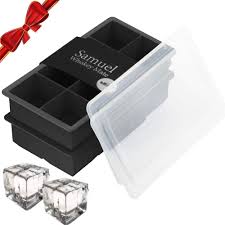 Amazon.com: Samuelworld Large Silicone Ice Cube Tray Molds, 2-Pack, Big 2  Inch Cubes
