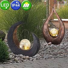 2x Led Solar Aussen Lampen Bronze Glas Kugel Garten Weg Boden Mond Sichel Steh Leuchten Schwarz Braun Gartendeko Gartengestaltung Solarleuchten Garten Lampen