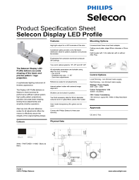 Center for innovative technology companies. Product Specification Sheet Selecon Display Led Manualzz