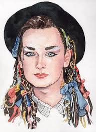 #animated #80s #1980s #eighties #boy george. Boy George By Mark Satchwill From 80s Pop Culture Art Exhibit