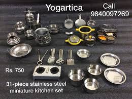 Complete your set with a stainless steel countertop perfectly sized to your cabinet outdoor kitchen configuration. Yogartica Miniature 31 Piece Stainless Steel Kitchen Set Facebook
