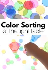 Use color judiciously for communication. Light Table Color Sorting Activity No Time For Flash Cards